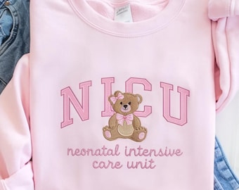 Embroidered NICU RN Sweatshirt, Neonatal ICU Nurse Hoodie, Neonatal Intensive Care Unit Nurse Retirement Gift, Swaddle Nicu Shirt