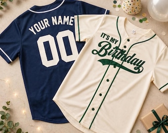 Maillot de baseball personnalisé pour anniversaire, Maillot de baseball personnalisé pour anniversaire, Maillot assorti pour anniversaire de famille, Anniversaire d'équipe d'anniversaire