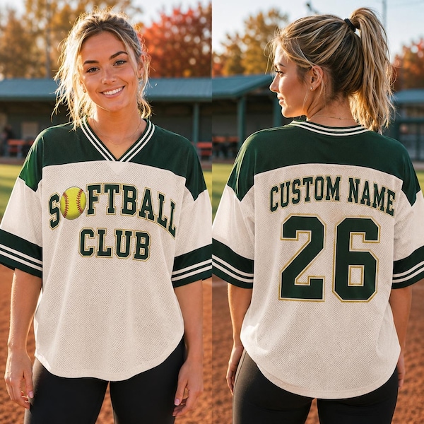 Maillot de softball personnalisé pour votre équipe, T-shirt avec nom et numéro personnalisés, Cadeau pour les fans de softball, T-shirt pour les jours de match
