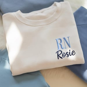 Embroidered Nurse Sweatshirt, Personalized Embroidered Shirt, RN Sweatshirt, Nursing Student, Nurse Graduation Gift-NICU Nurse