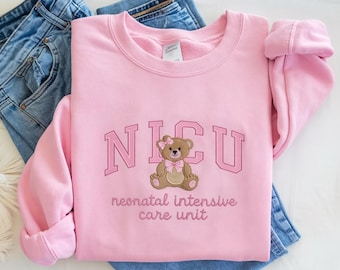 Embroidered NICU RN Sweatshirt, Neonatal ICU Nurse Hoodie, Neonatal Intensive Care Unit Nurse Retirement Gift, Swaddle Nicu Shirt