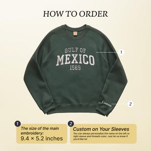 Embroidered Gulf of Mexico sweatshirt, Gulf Coast Shirt, Mexican Beach Crewneck, Gulf of Mexico Gift image 3
