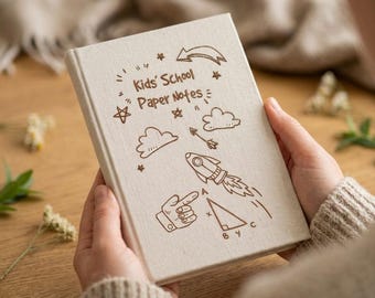 Embroidered Doodle Journal, Kids School Notebook, Handmade Fabric Cover Notebook, Back to School Gift for Students Boys Girls