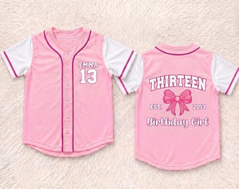 Custom Birthday Girl Baseball Jersey, Personalized Name Number Shirt, Cute Birthday Outfit, Girl Party Jersey, Birthday Girl Shirt Jersey