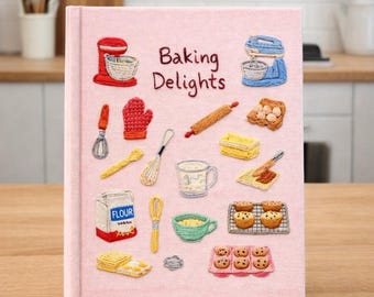 Personalized Recipe Notebook, My Recipes Hand Embroidered Notebook, Handmade Fabric Cover Notebook, Custom A5 Notebook, Mother Day Housewife