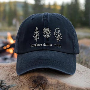 Embroidered Foxtrot Delta Tango Embroidered Hat, Subtle Flowers Outline FDT Hat, Feminist FDT Hat, Women Liberal Hat, Social Justice Hat