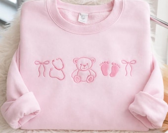 Embroidered NICU Nurse Sweatshirt, NICU Rn Coquette Bows Shirt, Neonatal Nurse, Neonatal ICU Shirt, Nurse Appreciation, Rn Nurse Shirt Gift