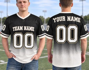 Personalized Football Jersey, Custom Team Name & Number Mesh Jersey, Personalized Player Name Sports Shirt, Football Team Gift Jersey