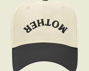 Embroidered Mother Upside Down Trucker Hat, Custom Two Tone Embroidered Hat, Embroidered Mom Hat, Upside Down Mothers Day Gift, Mom Gift