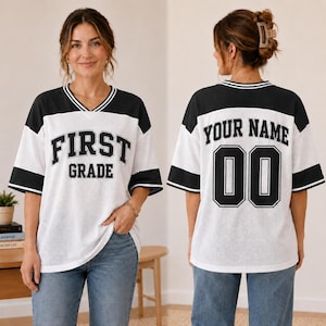Custom Grade Mesh Jersey, Personalized Teacher Jersey, Back to School Shirt, Custom School Grade Shirt Mesh Jersey, Teacher Team Shirt