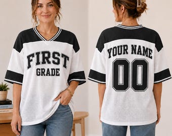 Custom Grade Mesh Jersey, Personalized Teacher Jersey, Back to School Shirt, Custom School Grade Shirt Mesh Jersey, Teacher Team Shirt