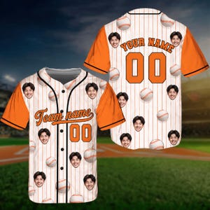 Custom Face Baseball Jersey, Personalized Team Jersey Shirt, Funny Photo Baseball Shirt, Custom Name Number Sports Jersey, Family Matching