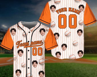 Custom Face Baseball Jersey, Personalized Team Jersey Shirt, Funny Photo Baseball Shirt, Custom Name Number Sports Jersey, Family Matching