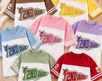 Personalized Custom Grade Jersey, Back to School Mesh Jersey, Custom Student Shirt, Grade Level Tee with Name & Number, Teacher Shirt