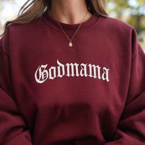 Embroidered Godmother Sweatshirt, Gift for Godmother Proposal, Baptism Day Gift, Godmother Hoodie, Godmother To Be Crewneck, God Mother Gift