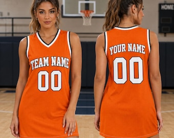 Custom Basketball Jersey Dress for Women, Personalized Team Name Sports Dress, Custom Name & Number Game Day Uniform, Basketball Gift