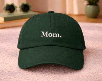 Embroidered Minimalist Mom Hat, Mother's Day Gift, Adjustable Unisex Gift for Mom, Custom Embroidered Text Hat, Embroidery Logo Hat Mom