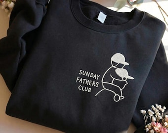 Embroidered Sunday Fathers Club Shirt, Cool Dad Sweatshirt, New Dad Gift, Fathers Day Shirt, Minimalist Dad Shirt, Fatherhood Gift Dad Shirt
