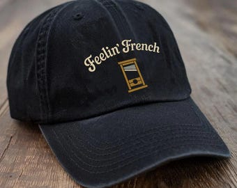 Embroidered Feelin French Pigment Dyed Hat, Anti Capitalism Social Justice Liberal Leftist Revolution Hat, Eat The Rich Expect Resistance