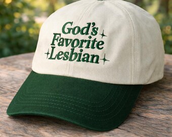 God’s Favorite Lesbian Embroidered Hat, LGBT Pride Cap, Sapphic Queer Hat, Funny Pride Month Hat, LGBTQ Awareness Gift Embroidered Cap
