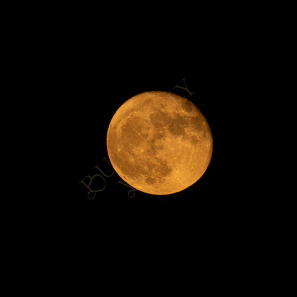 Moon, Full Moon, Orange Full Moon, Digital Photography, Digital Photo, Digital Download, Night Sky, Night