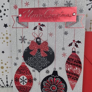 Kartka świąteczna, kartka, Boże Narodzenie, gwiazda, nieżynka, płatek śniegu, Mikołaj, skarpeta, choinka, bombka, Joyeux Noël, 3D