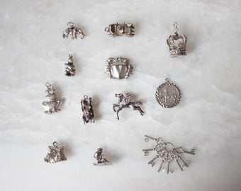 Vintage Sterling Silver Charm｜Assorted Classic Pendants｜Retro Collectible Charm