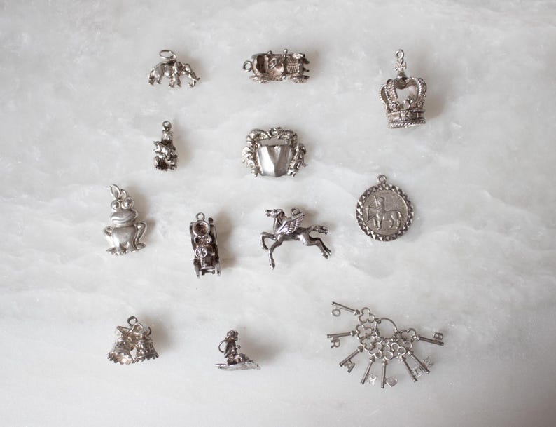 Vintage Sterling Silver Charm｜assorted Classic Pendants｜retro ...