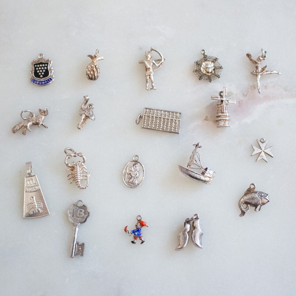 Vintage Sterling Silver Charm｜Assorted Classic Pendants｜Retro Collectible Charm