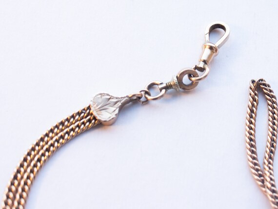 Antique Victorian Gold-filled Slider Chain ｜Heavy… - image 4