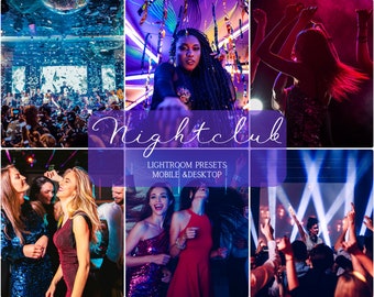 10 LIGHTROOM presets, Nightclub preset, Club scene lighting, Party preset, Event lighting setup, Instagram filter, Mobile and desktop