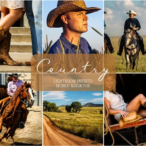 10 WESTERN LIGHTROOM presets, Country preset, Mobile presets, Desktop preset, Warm preset, Rustic Filter, Instagram Filters, pre sets