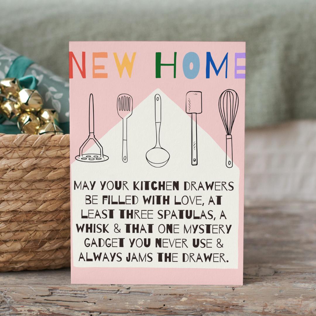 New Home Greeting Card - for the Kitchen Gadget Lover - First Time Home ...
