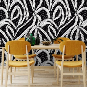 Black White Wallpaper, Black White Geometric Wallpaper, Brush Stroke Wall Mural, Black Brush Removable Wallpaper