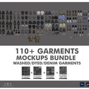 Pacchetto mockup streetwear: oltre 110 modelli di marchi di abbigliamento (Photoshop/Procreate)