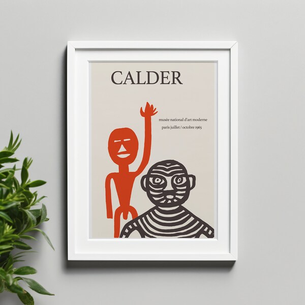 Calder Paris Fine Art Print, 1965 Musee National de Paris, Exhibition Poster, vintage french print, vintage french art, 1920s french art