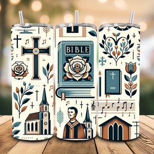 Bible Verse 20oz Tumbler Skinny - Christian Quotes PNG - Designs PNG - Full Wrap Tumbler - Instant Download - Sublimation Template