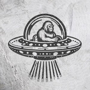 Sasquatch Cryptid Alien UFO svg Graphic - Fun Bigfoot Clipart for DIY Shirts, Decals, and Crafts Bigfoot svg Glo Forge Laser Design