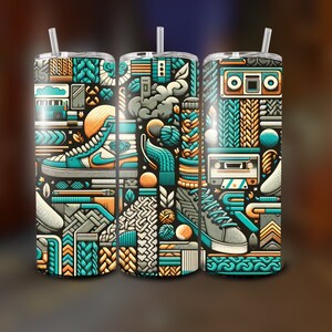 Retro Tumbler PNG Skinny 20 oz Sublimation Bundle Design Digital Download Skinny Tumbler Sublimation PNG File, Trendy Vintage Style