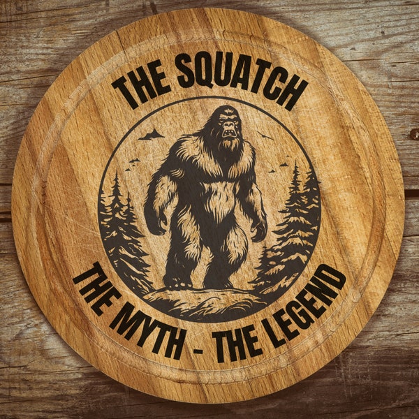 Bigfoot SVG Squatch, The Myth, The Legend' Graphic - Fun Sasquatch Clipart for DIY Shirts, Decals, and Crafts Bigfoot svg png Laser Circuit