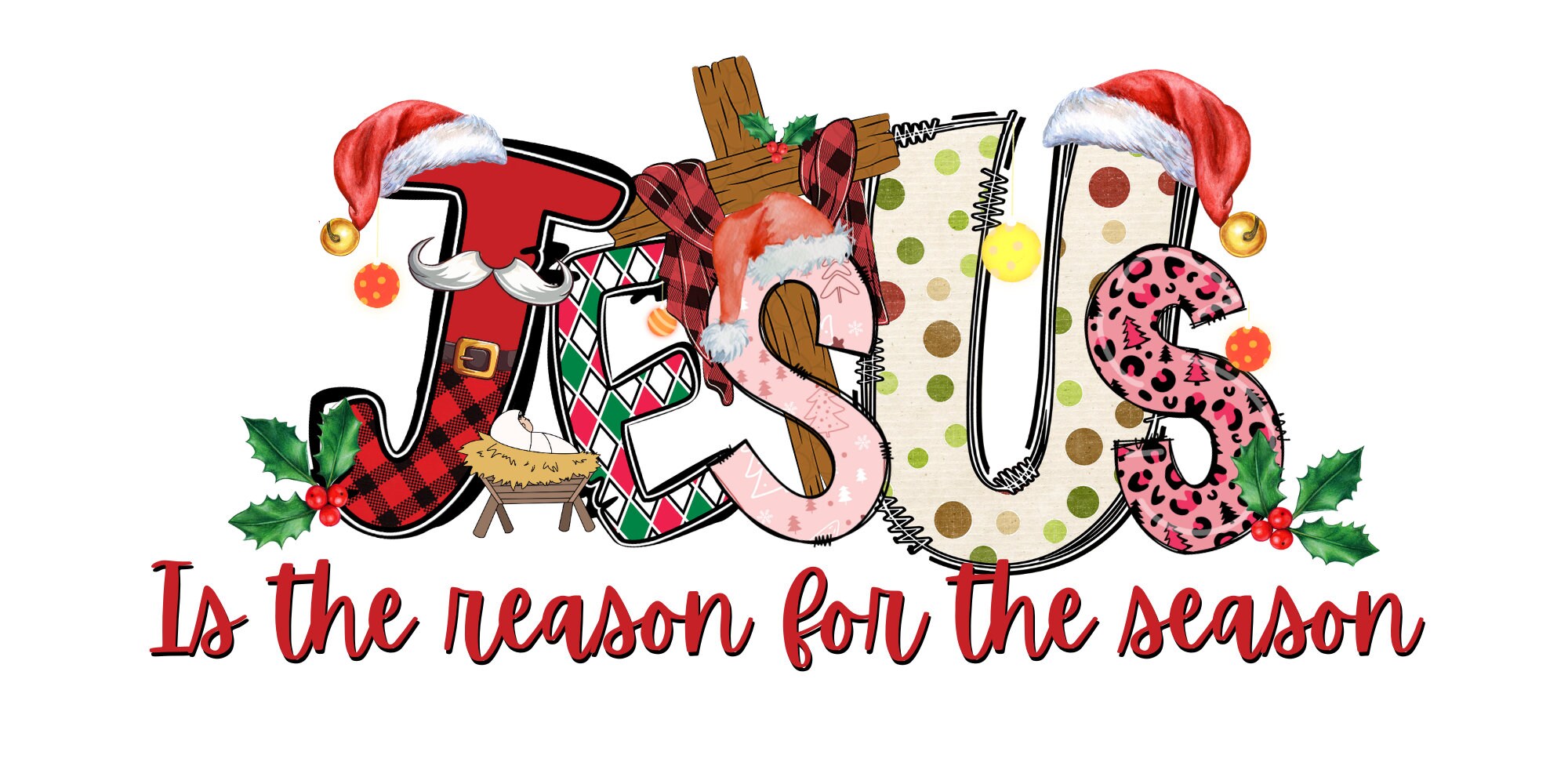 Jesus the Reason for Season, Christian Christmas Png, Merry Christmas ...
