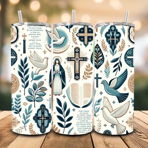 Bible Verse 20oz Tumbler Skinny - Christian Quotes PNG - Designs PNG - Full Wrap Tumbler - Instant Download - Sublimation Template