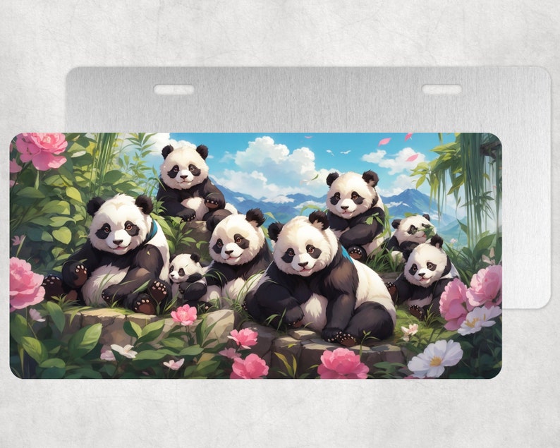 Anime Pandas Vanity License Plate Sublimation Design Digital Download ...