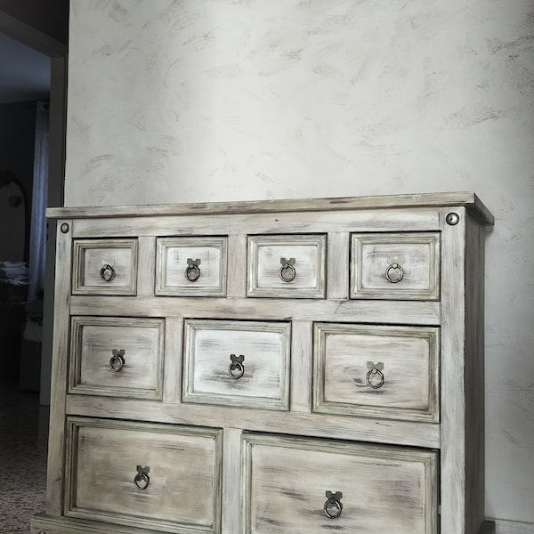 Credenza con cassetti, stile invecchiato, stile vintage, shabby chic