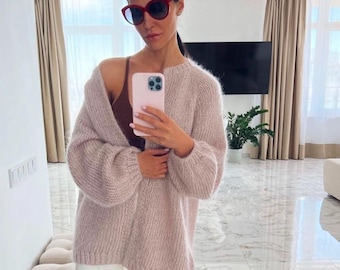 Shape knitting pattern cardigan Mohair chunky cardigan knit pattern oversized cardigan pdf pattern Cardigan sweater for women plus size