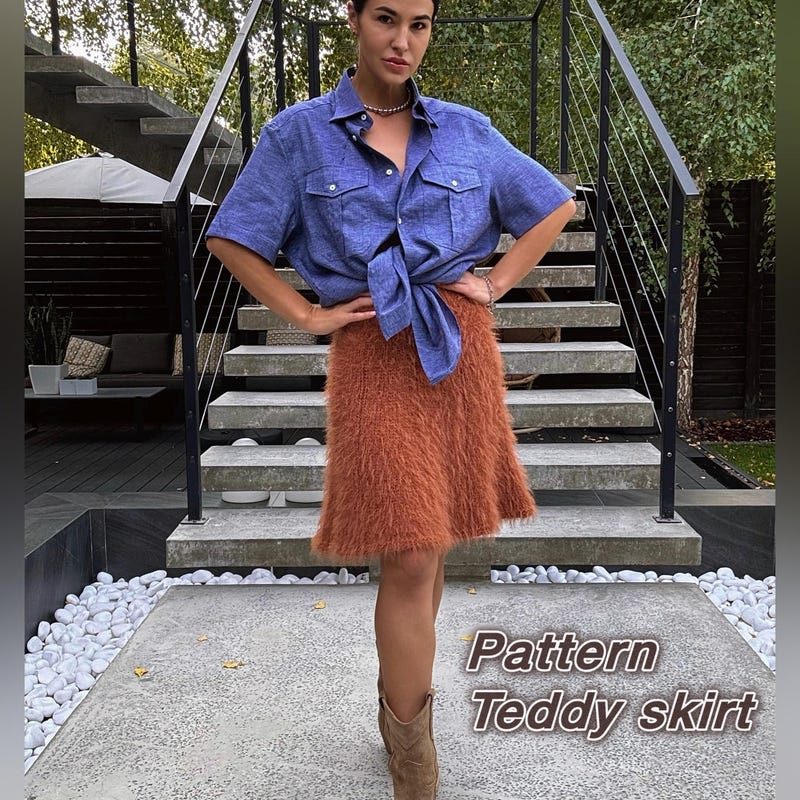 Shrong Pattern Midi Hand Knit Skirt - Etsy UK