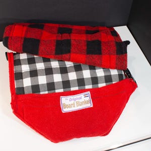 The ORIGINAL BOARD BLANKET - &quot;Red and Black Lumberjack.&quot;