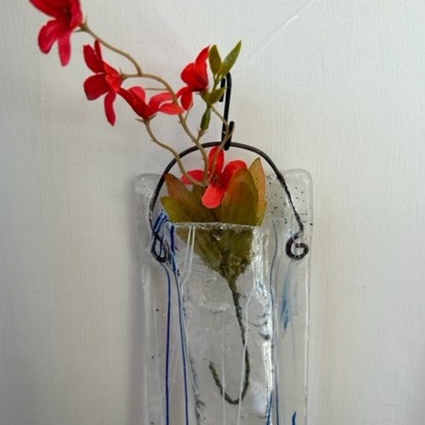 Hanging glass window vase