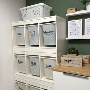 personalisierte Wäscheaufkleber aus Vinyl, beschriftete Aufkleber für Wäschesortiersystem und Wäscheaufbewahrung im Hauswirtschaftsraum Bild 2