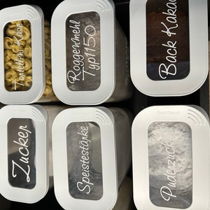 Vinyl Aufkleber Vorratsdose in der Küche für mehr Ordnung / Etiketten, personalisierter Schriftzug, Sticker, Namensschilder, Vorrat, Label Bild 3